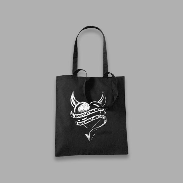 DEVIL HEART BLACK TOTE BAG